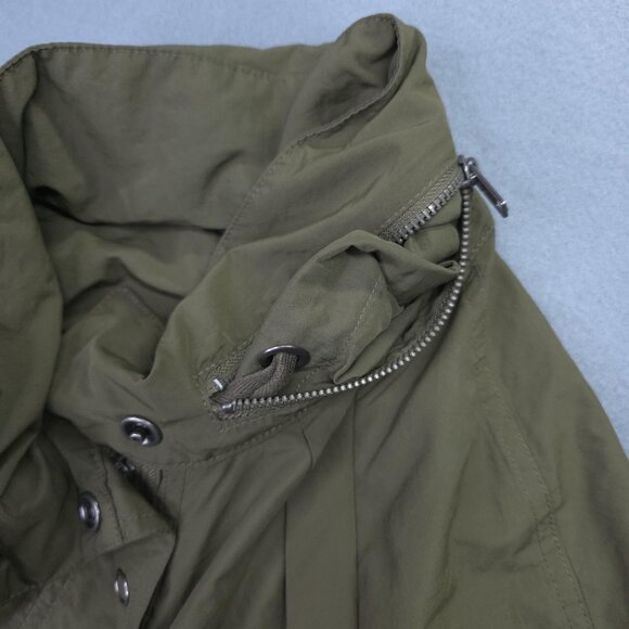 Free People Jacket Womens S - M Green Drawstring High Collar Zip Snap Boho Coat - Picture 5 of 12